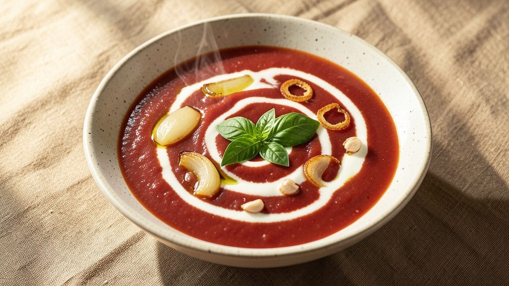 Creamy Tomato Soup Recipe with Tomato Sauce: Velvety Swirls and Fresh Herb Finish