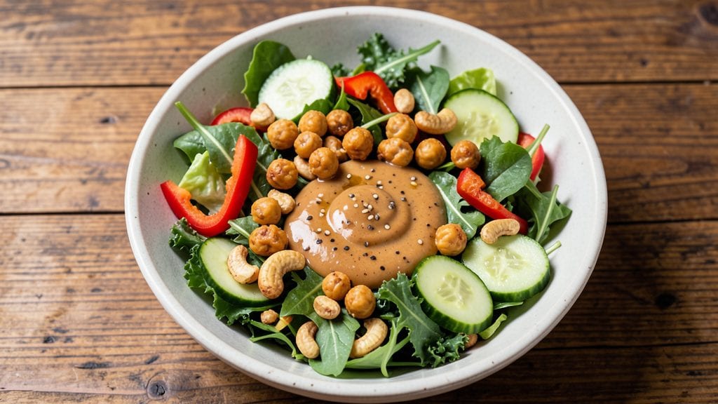 Salad Recipe With Peanut Sauce: Crunchy Greens Coated in Nutty Creaminess